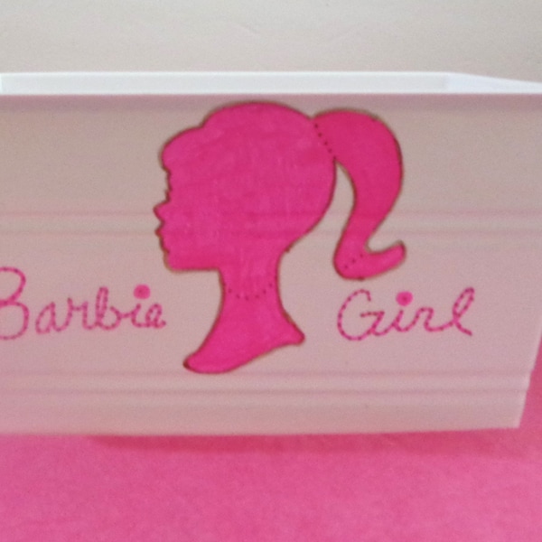 Personalized Barbie Storage Basket/Craft Storage Bin/Toy Car Storage