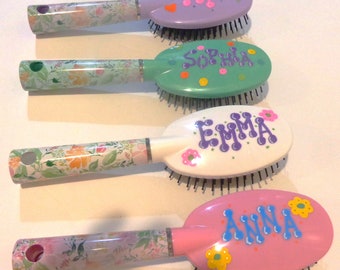 Hand Painted Personalized Hair Brush/Princess Party Favors/Class Gifts