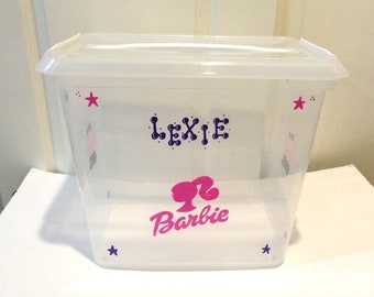 Personalized Storage Box With Handle/lego Storage Case/craft Storage/doll  Storage/shopkins Storage/boo Boo Box 