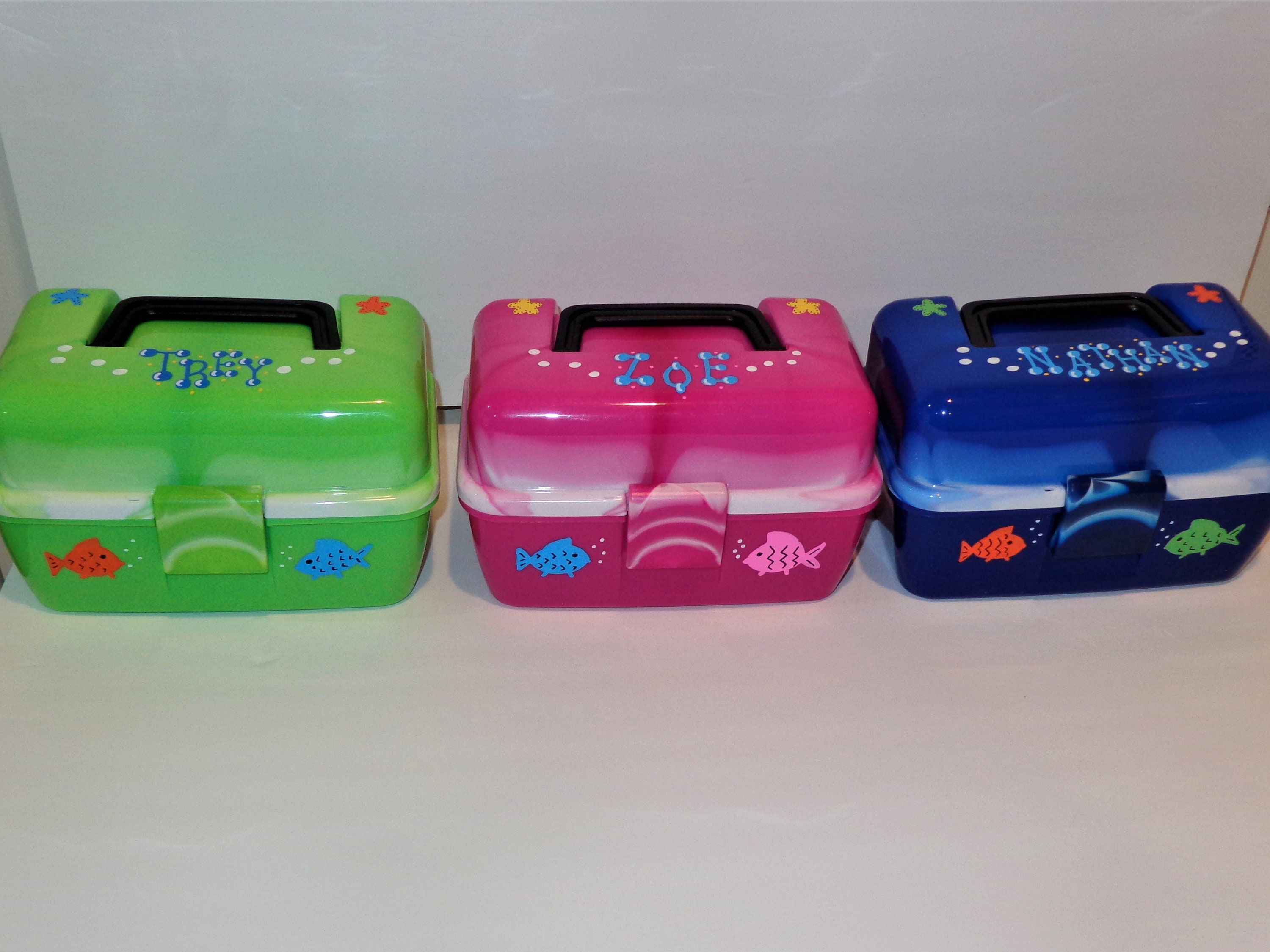 Personalized Kids Tackle Box With Fishing Gear - Etsy
