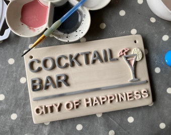 COCKTAIL BAR-Alcohol Gifts-Funny Plaques-Birthday gift-House Warming-Cocktail sign-London Street Signs-Home Bar sign-patio-garden plaque