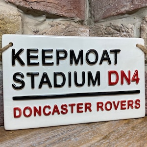 DONCASTER ROVERS-Keepmoat-Football Straßenschild-London Straßenschild-Football Team-Football Schild-Football Club-Fußball Geschenke-Stocking Filers