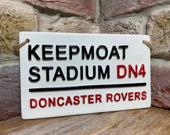 Handmade Doncaster Rovers Earthenware Street Sign - Football Gift, father’s day gifts, football signs