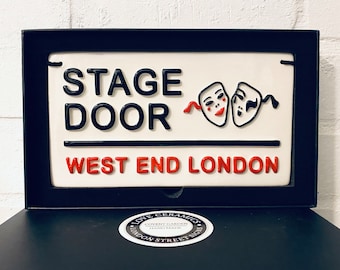 STAGE DOOR-West End London-Sock and Buskin-Performing Arts Sign-Acting-Actress-Actor-London Street Sign-Theatre Wall Art-Theatre-Musicals
