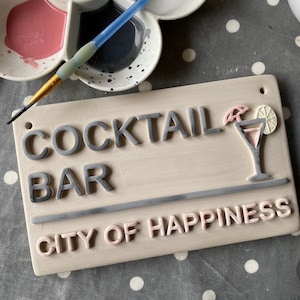 COCKTAIL BAR-Gin Gifts-Garden Plaques-London Street Signs-Cocktails-Home Bar-love gin-Cocktail Sign-Garden party signs-Patio Signs-drinks