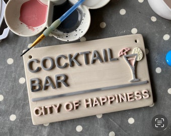 COCKTAIL BAR-Gin Gifts-Garden Plaques-London Street Signs-Cocktails-Home Bar-love gin-Cocktail Sign-Garden party signs-Patio Signs-drinks