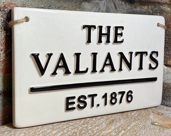 VALIANTS-Port Vale Football Sign-London Street Sign-Football Gifts-Football Plaque-Football Fan-Football art-Home Bar Decor-Father's Day