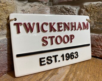 TWICKENHAM STOOP-Rugby Team-Rugby Sign-Rugby Stadium-Rugby Gift-Rugby Union-Sports Plaque-Birthday-England Rugby-Christmas gifs for him