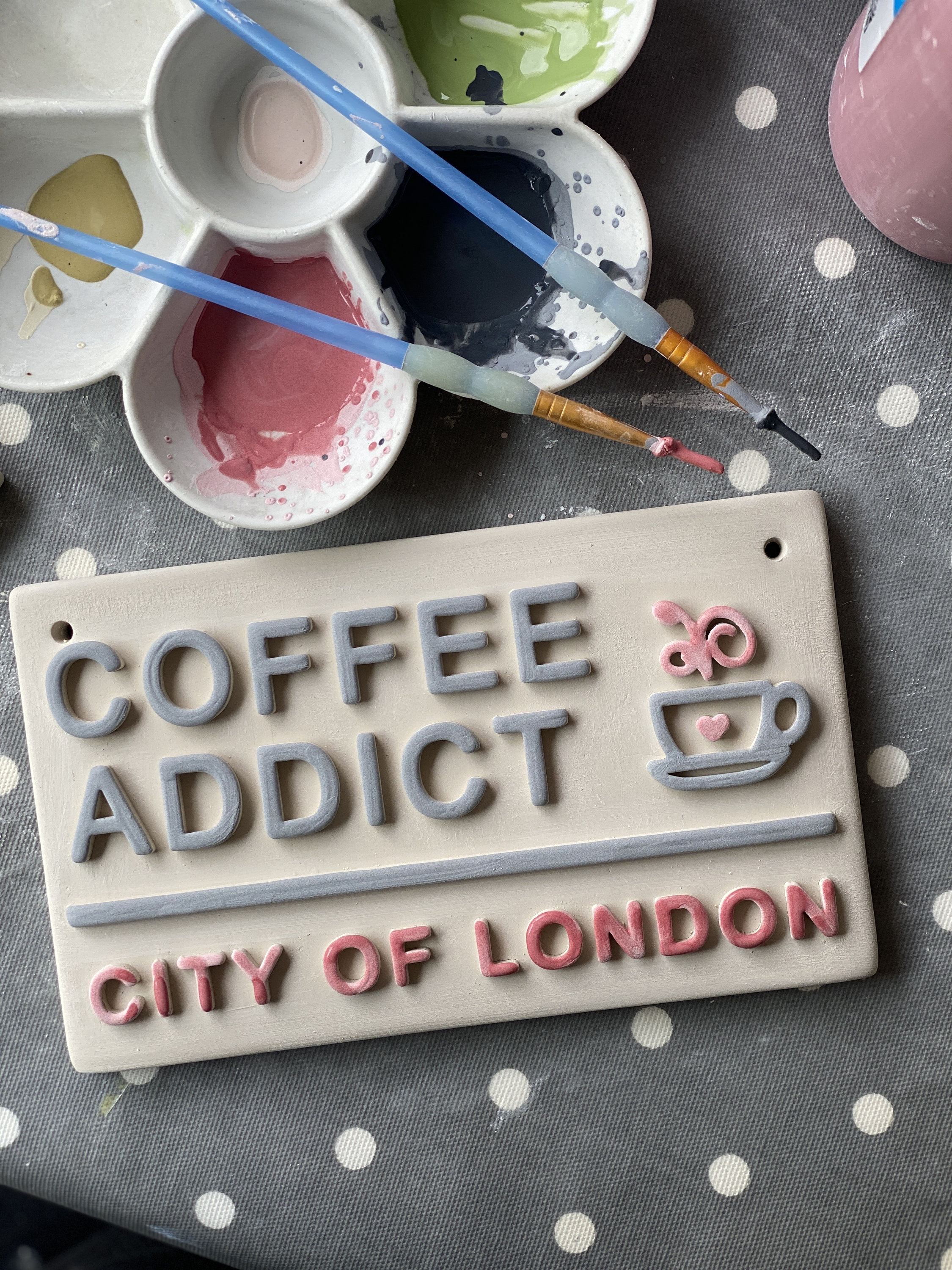 COFFEE ADDICT-London Street Sign-Cafe Wall Sign-Coffee Lover-Ceramic Plaque-Time for Coffee-Kitchen Sign-Coffee & Tea-Kitchen Decor-Barista