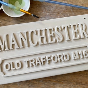 MANCHESTER UNITED-Football Sign-Old Trafford-Football Street Sign-Man United Football Wall Plaque-Football Club-Football Art-Soccer Gifts image 4