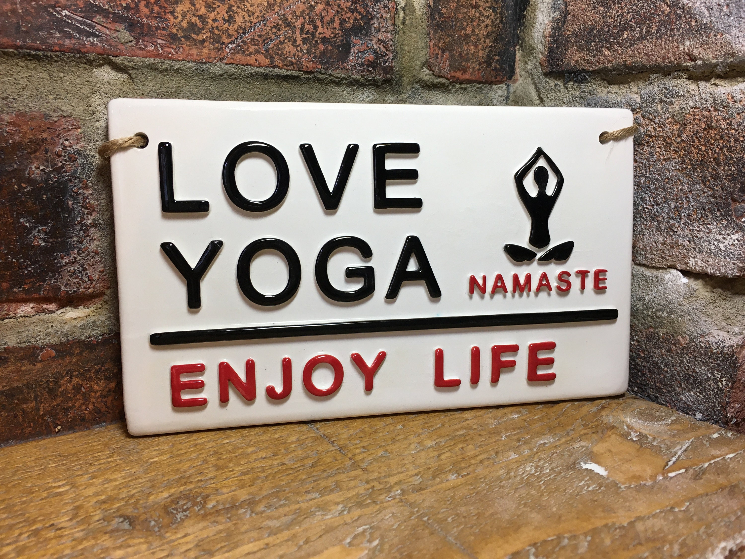 LOVE Yogaenjoy Lifeceramicwall Signmeditationyoga Etsy UK