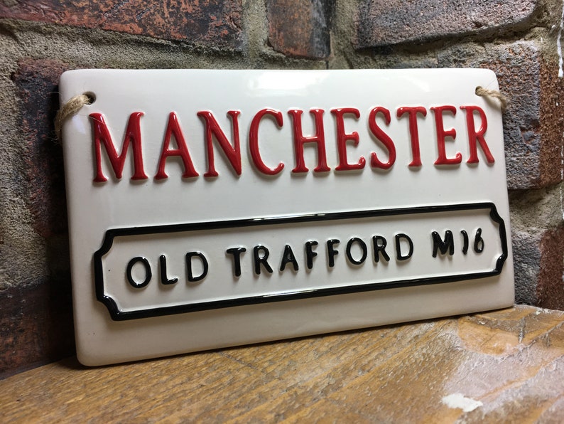 MANCHESTER UNITED-Football Sign-Old Trafford-Football Street Sign-Man United Football Wall Plaque-Football Club-Football Art-Soccer Gifts image 6