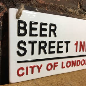 BEER STREET-Alcohol Gifts-Beer Gifts-Beer sign-Funny Gifts-London Street Sign-Man Cave-Dad bar-Grandad-Dads Den-Pint-Beer quotes-Bar Sign