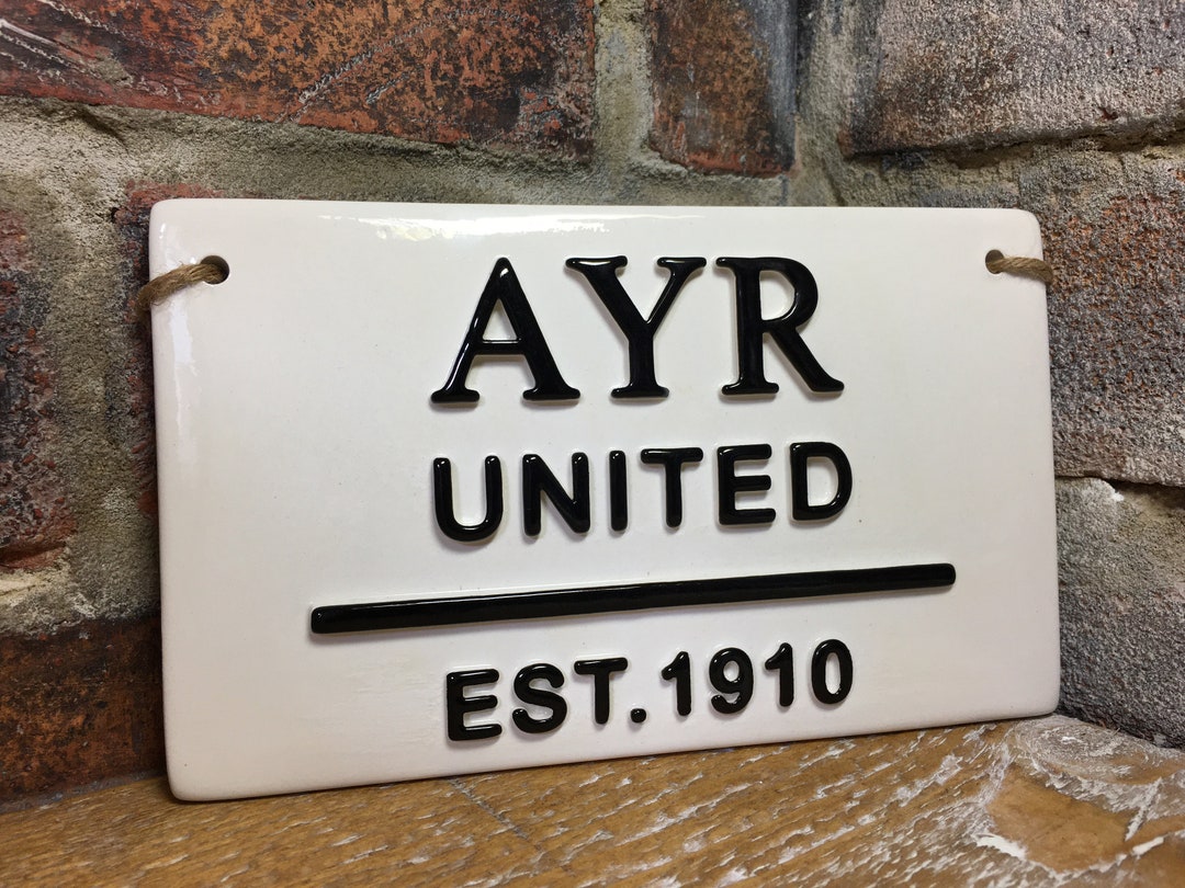 Handmade Ayr United Ceramic Street Sign, Scottish Football Club Plaque ...