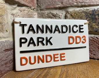 DUNDEE UNITED-Tannadice Park-Football Street Sign-London road sign-Football Team-Office Decor-Man Cave-football Gifts-football stadiums