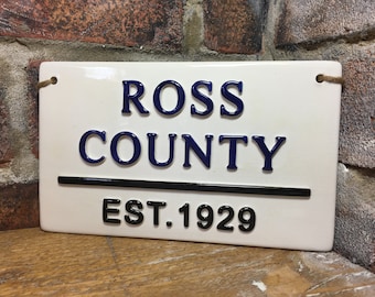 ROSS COUNTY-Football Sign-London Street Sign-Football Gift-Football Sign-football Club-football Plaque-Birthday Gift-Scottish Football Gift