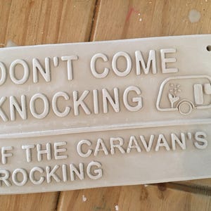 Don't come knocking if the caravan's rocking-London Street Sign-Camping-Caravaning-Tents-Caravan Club-British-Motor home-Funny Signs-Seaside image 7