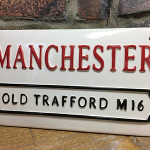 MANCHESTER UNITED-Football Sign-Old Trafford-Football Street Sign-Man United Football Wall Plaque-Football Club-Football Art-Soccer Gifts image 5