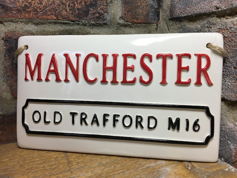 MANCHESTER UNITED-Football Sign-Old Trafford-Football Street Sign-Man United Football Wall Plaque-Football Club-Football Art-Soccer Gifts image 5