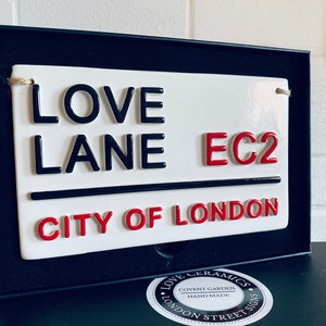 LOVE LANE-London Street Sign-Friend-family gifts-love sign-Wall decor-New home-British Gifts-Bedroom Decor-Wedding gift-British gifts