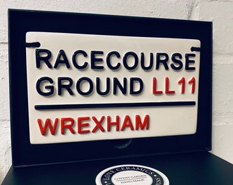 WREXHAM-Racecourse Ground-London Street Sign-Football Fan-Football Plaque-Football Team-Football Wall Sign-Man Cave-Football Stadium-Soccer