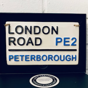 PETERBOROUGH-London Road-Football Straßenschild-London Straßenschilder-Fußball Schild-Fußball Club-Fußball Geschenke-Fußballkunst-Fußball Stadien