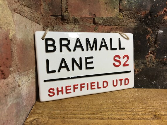 Sheffield Utd Bramall Lane London Street Sign Football Sign Football Plaque Kids Room Garden Sign Dads Den Man Cave Soccer Gift Football Fan
