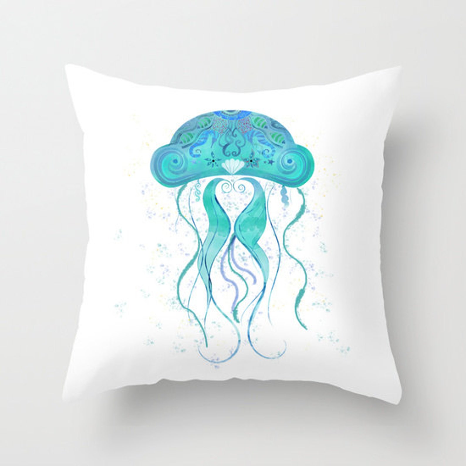 Animal Pillow Jellyfish Personalized Nautical 13x13 16x16 Etsy