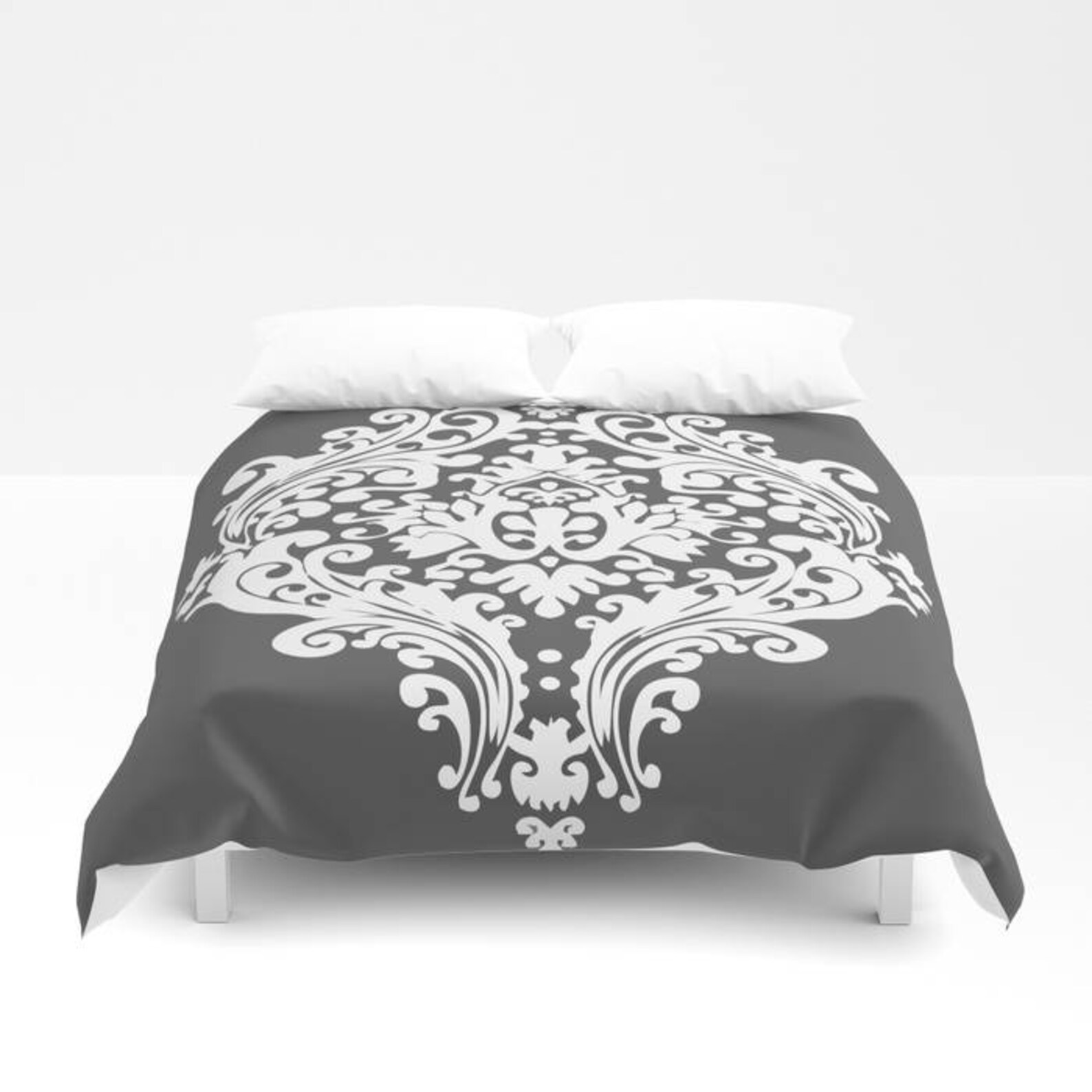 Damask Duvet Cover Pattern Personalized Color Floral Modern Etsy