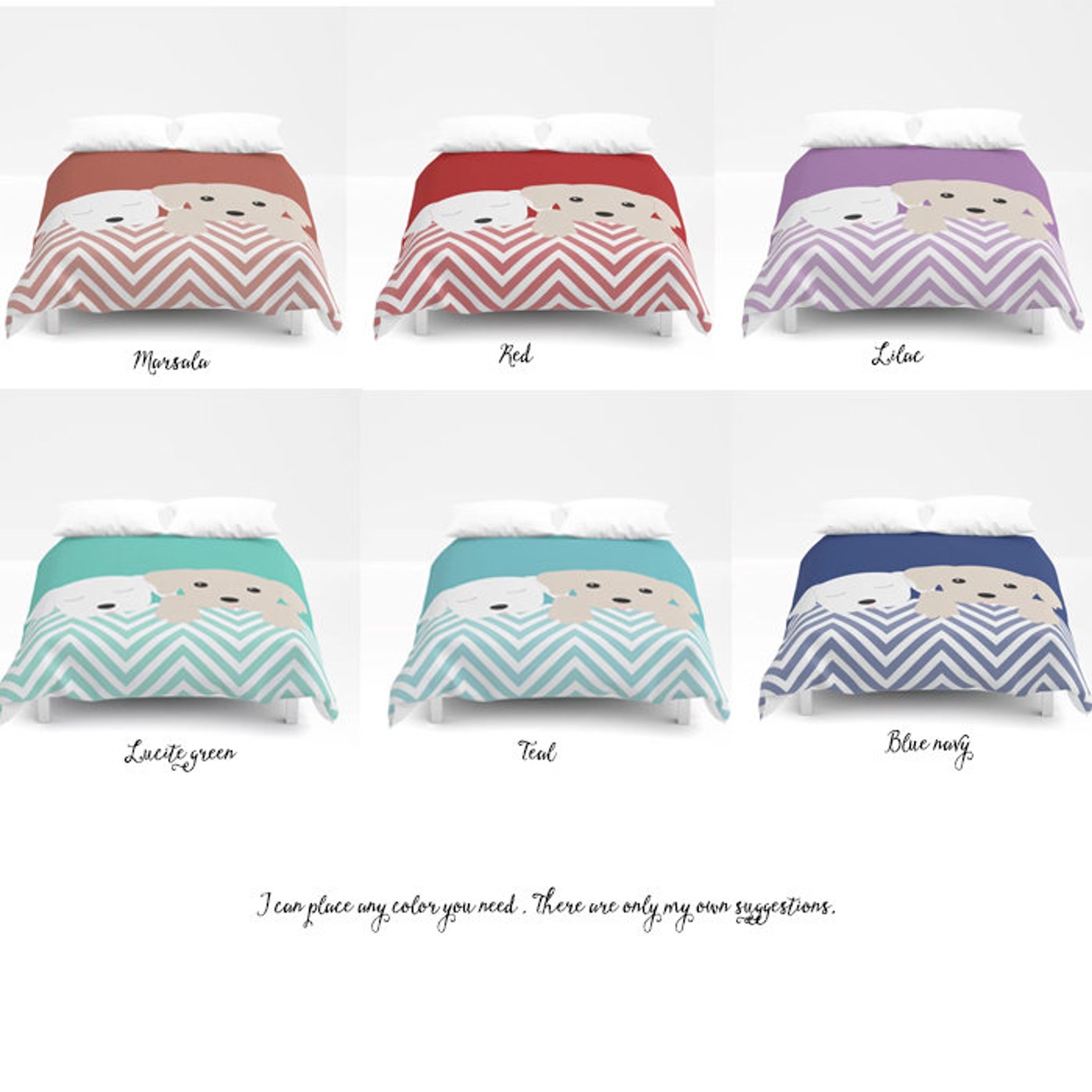 Duvet Cover Dog Design Personalized Bedding Etsy