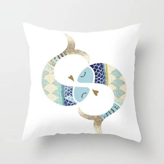 Fish Decor Personalized Pillow Shams Covers Zippered Etsy