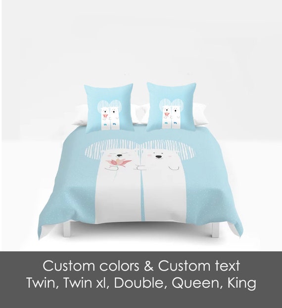 Polar Bears Duvet Cover Or Comforter Custom Bedding Set Twin Etsy