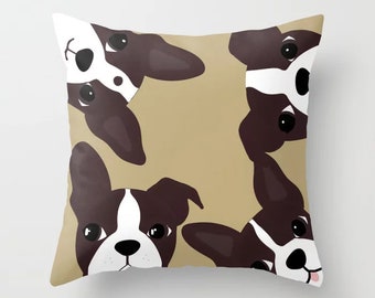 Boston Terrier Pillow Dog Personalized