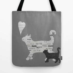 Cats Canvas Tote bag Personalized Color Small Medium Large Kitten Gift for cat lovers Beach Shopping Market School Birthday Woman Stylish