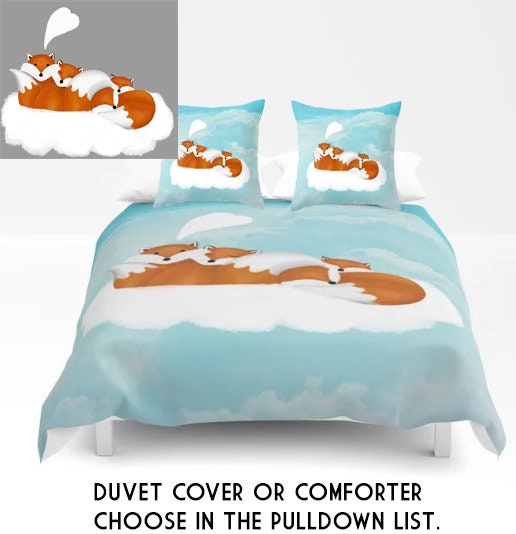 Fox Bedding Custom Duvet Cover or Comforter Twin Full King Etsy
