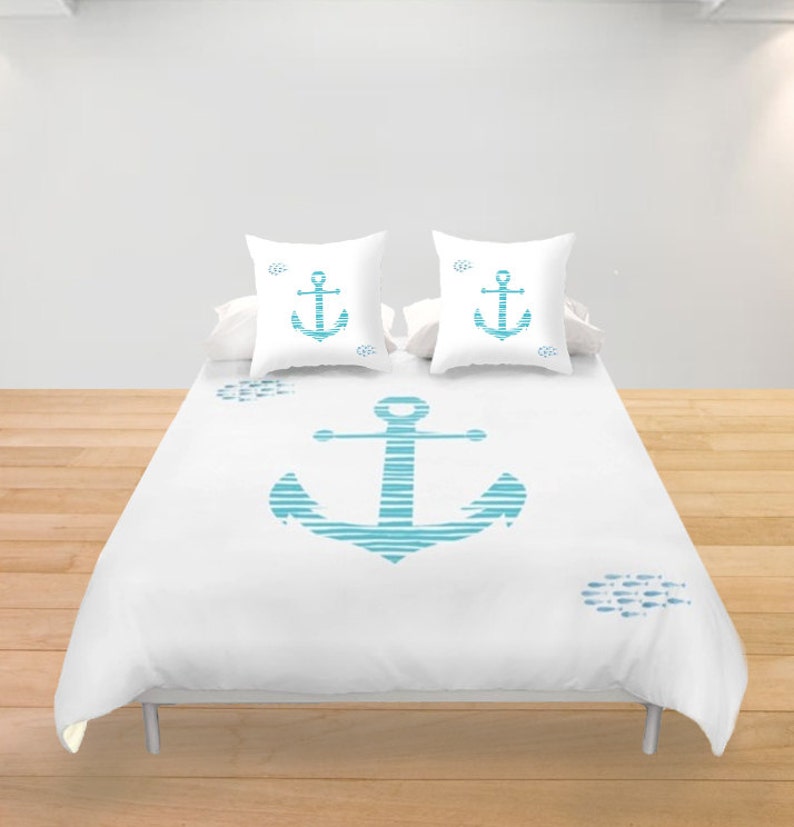 Nautical Duvet Cover Anchor Personalized Twin Full Queen King Nautical Duvet Cover Anchor Personalized Twin Full Queen King Gift For Woman Bed