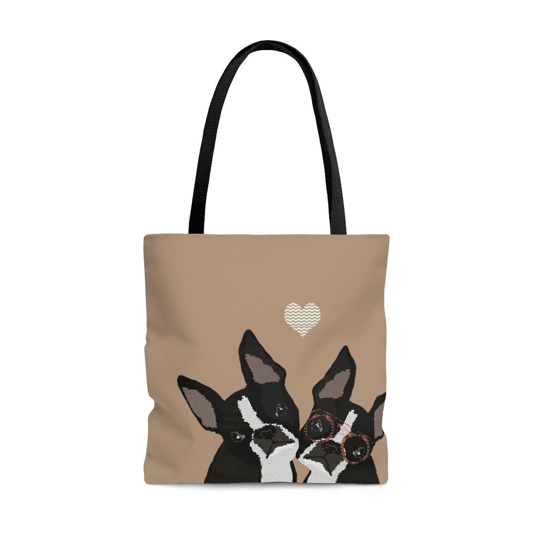 Boston Terrier Tote Bag Dog Canvas Large Small Medium Print Puppy Bag