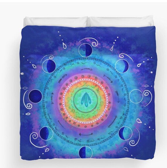 Moon Phases Galaxy Duvet Cover Or Comforter Twin Full King Etsy