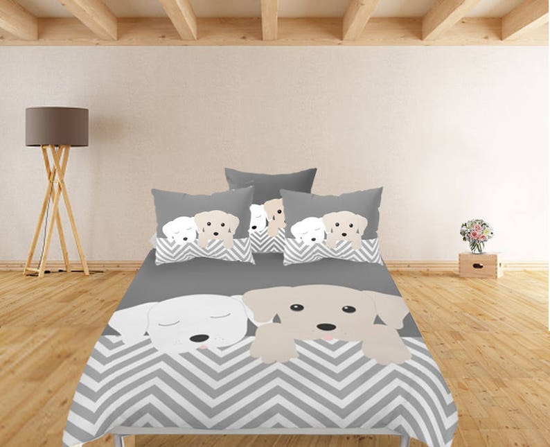 Duvet Cover Dog Design Personalized Bedding Etsy