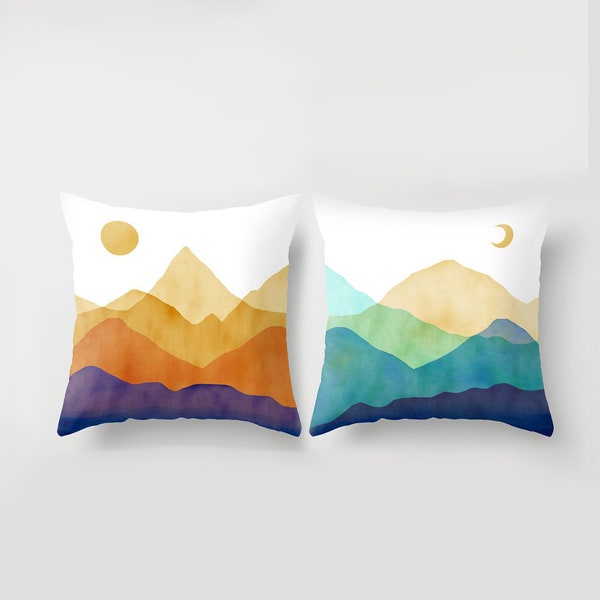 Mountains Pillow Landscape Art