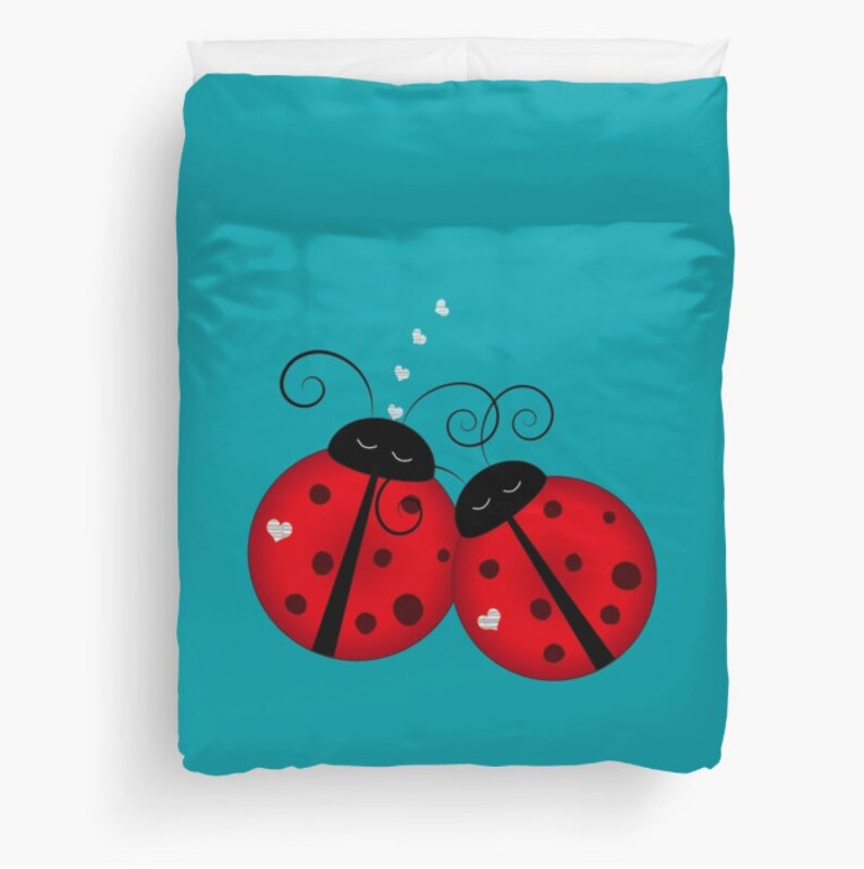 Ladybug Duvet Cover Personalized King Queen Double Bedding Etsy