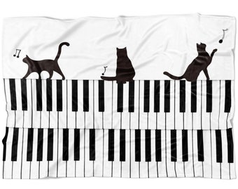 Black cats Blanket Piano Lover