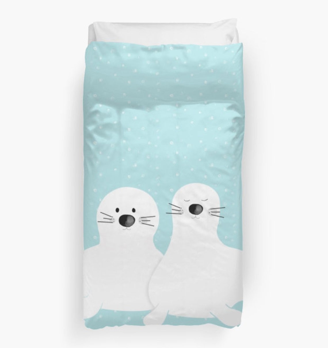 White Baby seal Duvet cover Personalized Nautical Bedding Fish Etsy