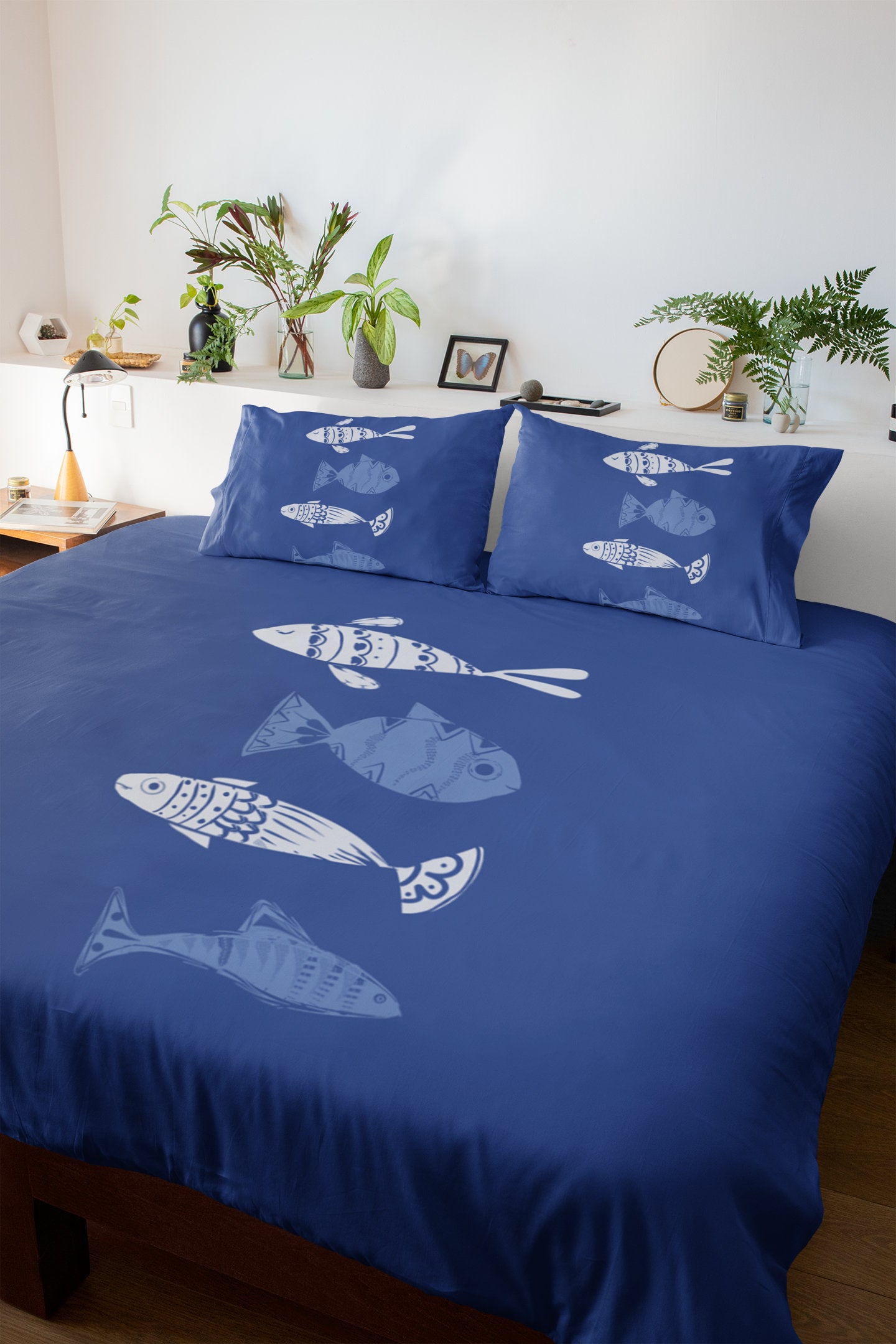 Coastal Bedding Set Fishes Duvet Cover Personalized 