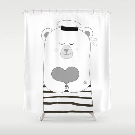 Cortina de baño moderna Náutica Osos animales Personalizada | Etsy