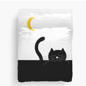 Black Cat Duvet Cover Animals Kitty Bedding Twin Full Queen King Comforter Gift for kids Girl Boy Daughter Friend cat lover gift bedspread