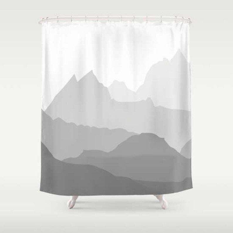 Shower Curtains Nature Mountains Personalized Woodland Forest Etsy
