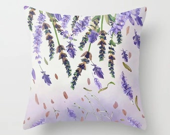 Lavender blossom Pillow -  Shams Throw Lilac Floral Design for Home Decor gift for wife women husband new home sofa bedding garden inspired