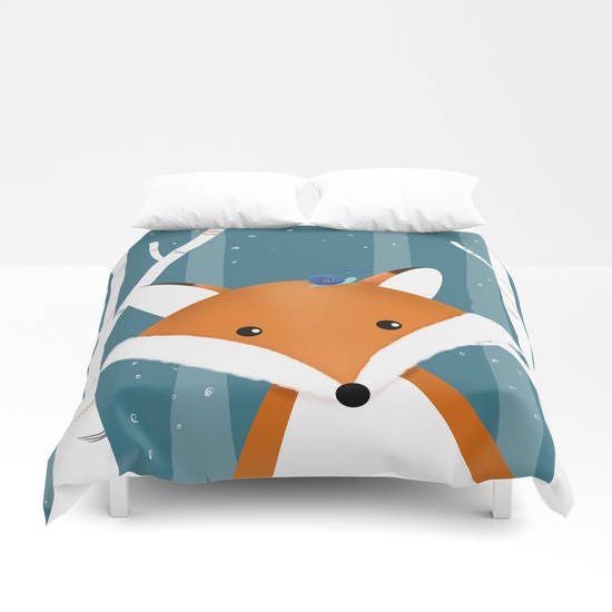 Fox Duvet Cover Custom Twin Full Queen King Bed Bedding Etsy