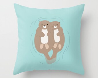 Otters Pillows Romantic Personalized